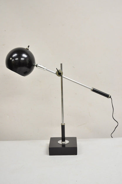 Vintage Robert Sonneman Mid Century Modern Black Eyeball Adjustable Desk Lamp