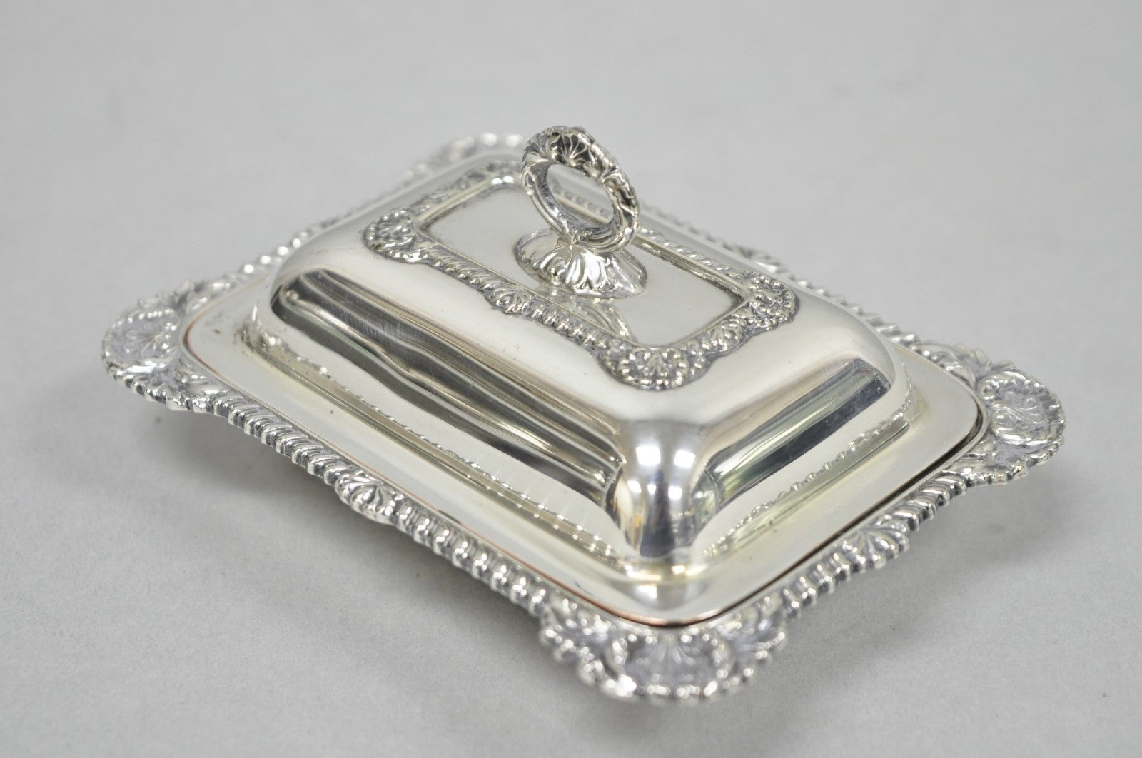 Vintage Miniature Sheffield England Silver Plated Covered Serving Dish Platter