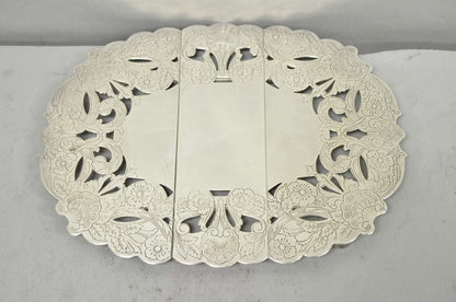 Vintage LBS Co Victorian Silver Plated Expanding 3 Section Pot Trivet