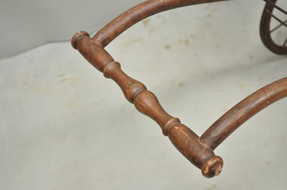 Antique Victorian Bentwood Small Child Size Decorative Baby Buggy Carriage