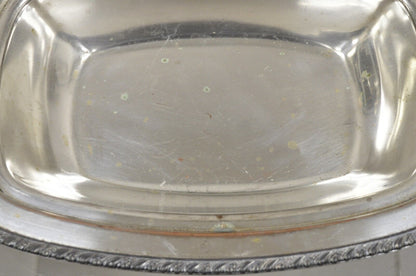 Vintage World Silver on Copper Lidded Vegetable Serving Platter with Handles