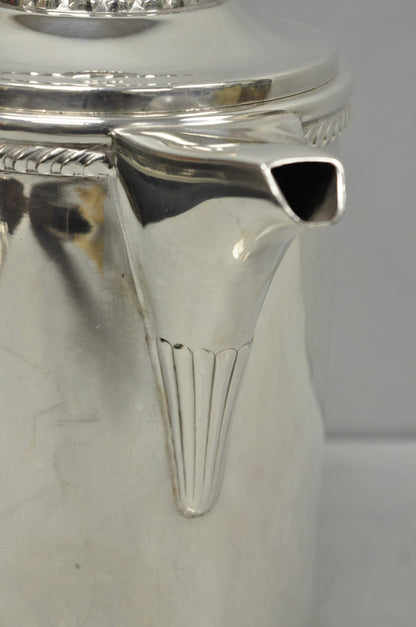 Antique English Victorian Silver Plated Enamel Line Large Beverage Water Pitcher