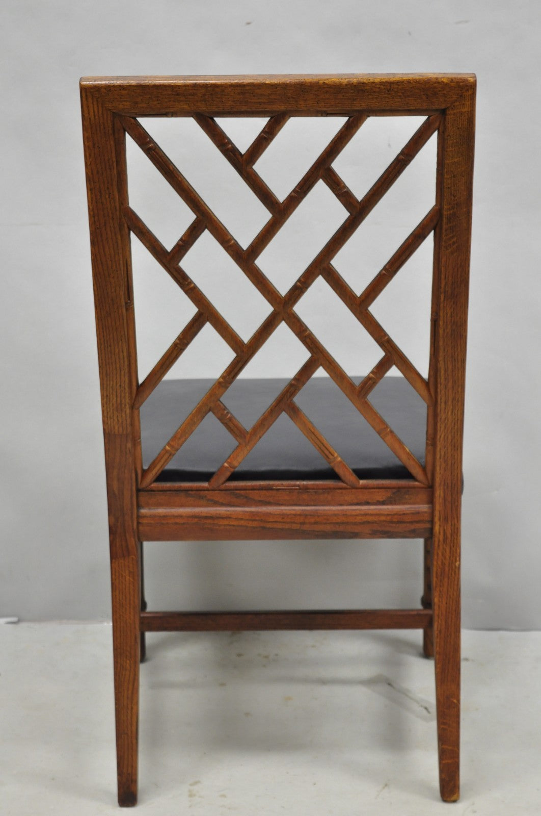 Vintage Hollywood Regency Faux Bamboo Lattice Dining Chair by Century - Set of 4