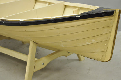 Vintage Style Dory Row Boat Nautical Bookshelf / Table By Authentic Models