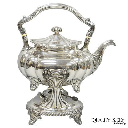 Antique Victorian Silver Plated Gorham 01180 Tilting Teapot Coffee Pot on Stand