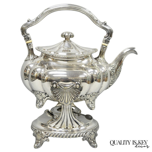 Antique Victorian Silver Plated Gorham 01180 Tilting Teapot Coffee Pot on Stand