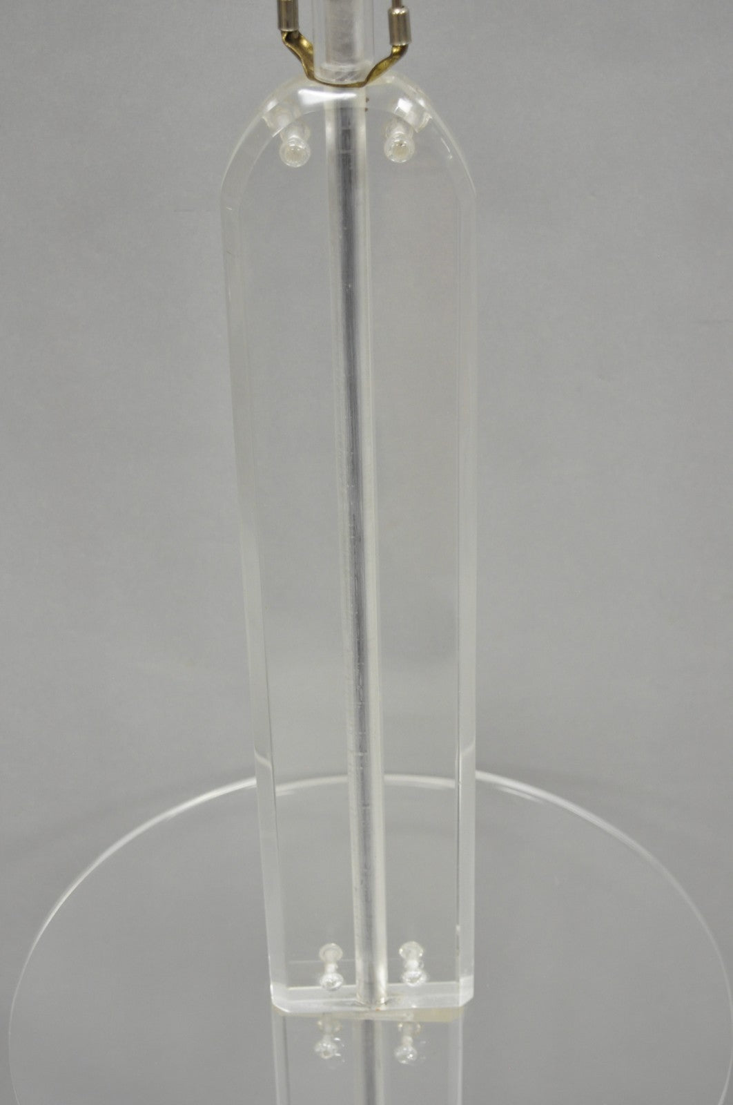 Vintage Mid Century Modern Lucite Acrylic Skyscraper Side Table Floor Lamp