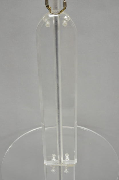 Vintage Mid Century Modern Lucite Acrylic Skyscraper Side Table Floor Lamp
