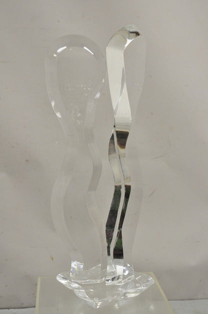 Vintage Van Teal Mid Century Sculptural Lucite Acrylic People Couple Sculpture