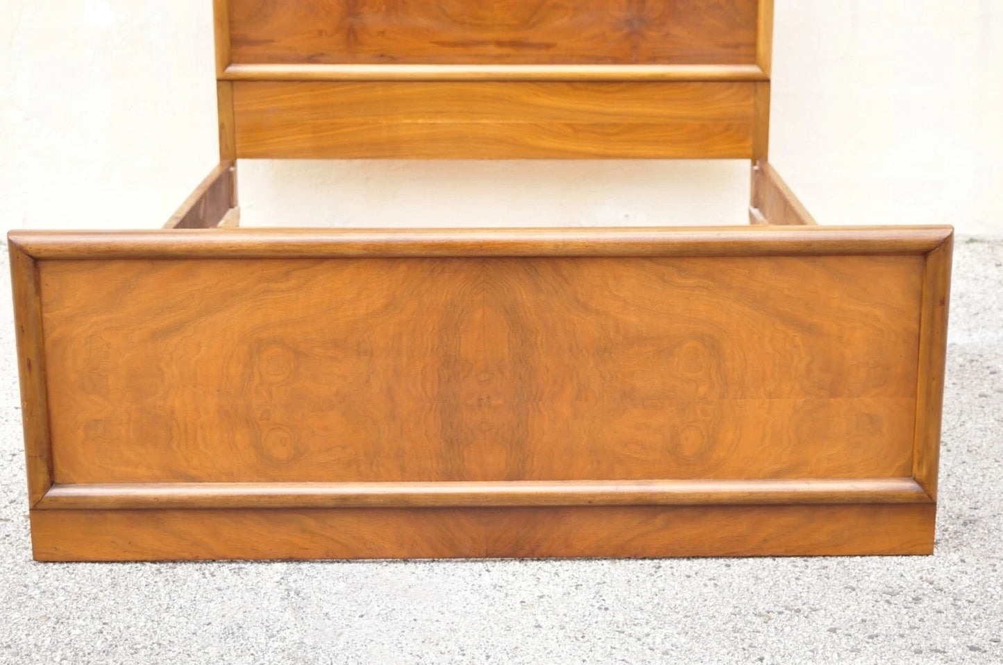 Vintage Mid Century Modern Art Deco Walnut Full Size Bed Frame by Joerns Bros