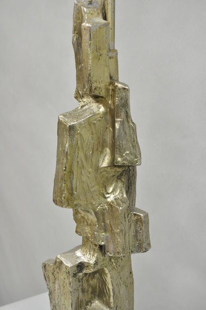 Vintage Richard Barr for Laurel Brutalist Mid Century Modern Metal Table Lamp