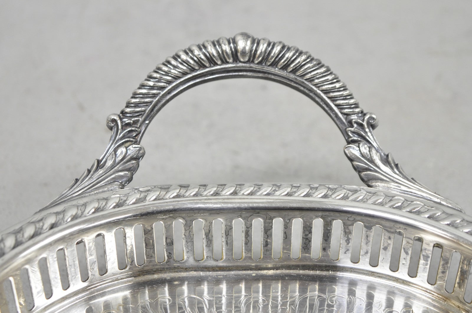 Vintage Amston Victorian Silver Plated Narrow Bar Tray Serving Platter