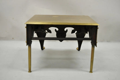 Antique English Victorian Solid Brass 40 lb. Footman Fireplace Trivet