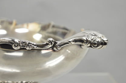 Vintage Victorian Silver Plated Oval Pedestal Centerpiece Fruit Bowl By Lunt