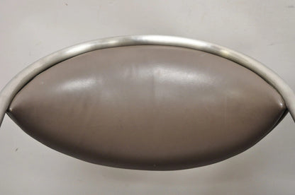 Vintage Brueton Mid Century Modern Tubular Steel Cat Eye Lounge Chairs - a Pair