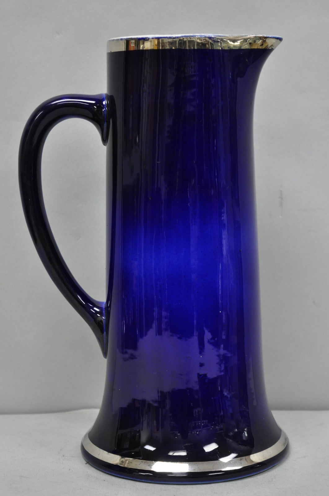 Antique 1913 60th Anni Northern Lodge No. 25 Masonic Cobalt Blue Ceramic Pitcher