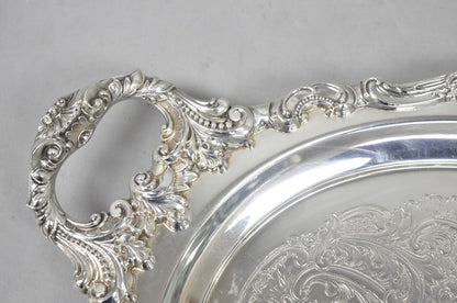 Vintage Baroque by Wallace 293F Victorian Silver Plated Oval Bar Serving Tray