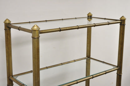 Vtg Hollywood Regency Faux Bamboo Steel Metal Gold 6 Tier Etagere Shelf Bookcase