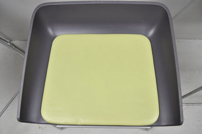 Turnstone by Steelcase Metal Scoop Barstool Stool w/ Green Cushion - Set of 3