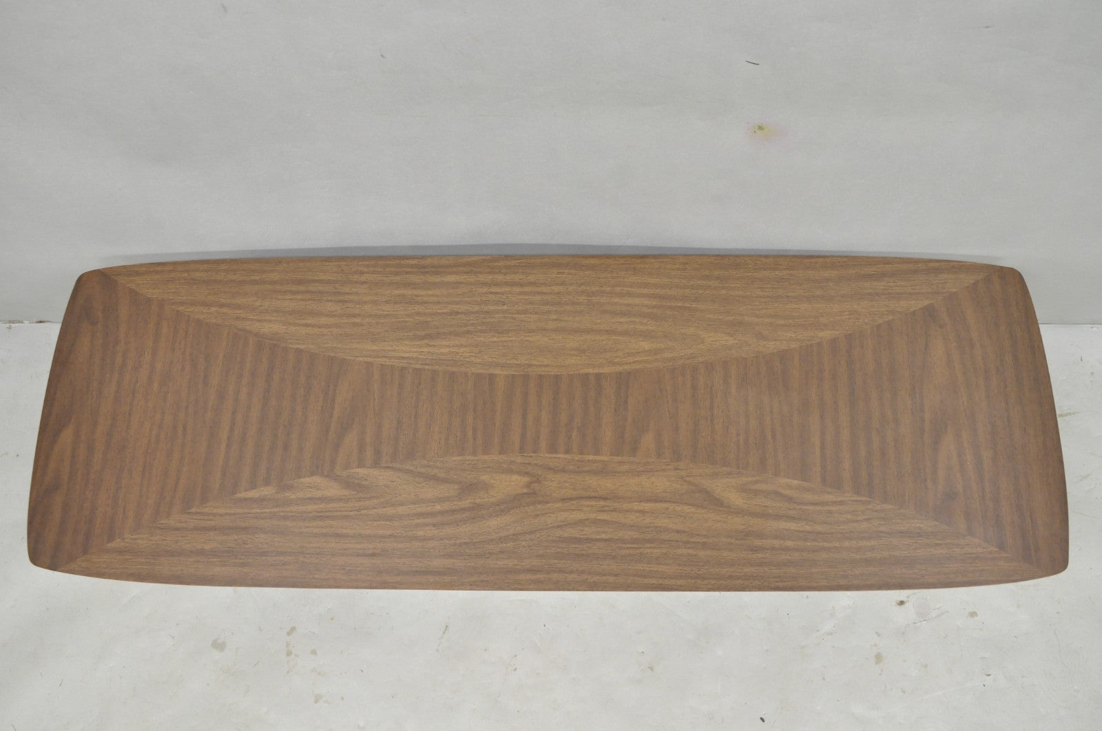 Vintage Mid Century Modern Sculpted Walnut & Laminate Coffee End Table Set 3 Pc