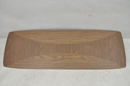 Vintage Mid Century Modern Sculpted Walnut & Laminate Coffee End Table Set 3 Pc