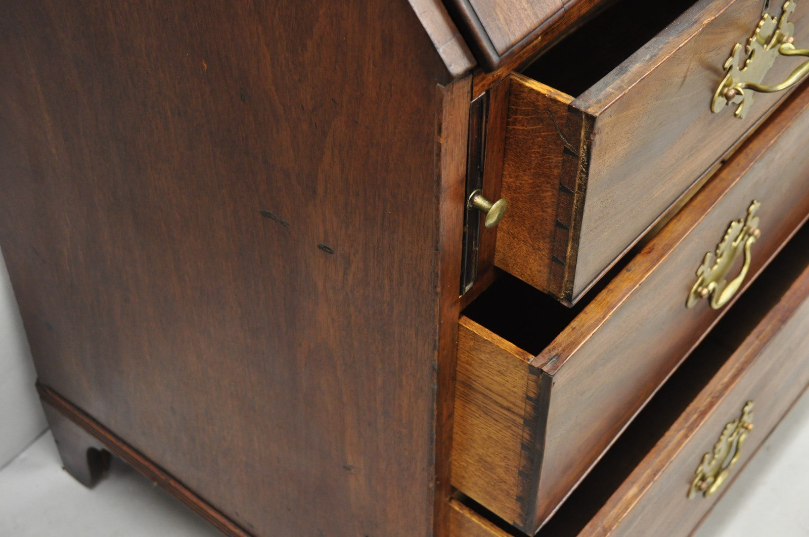 Antique 19th C. Chippendale George III Mahogany Slant Front Secretary Desk