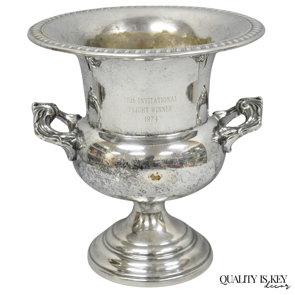 Vintage Sheridan Victorian Engraved Silver Plated Champagne Chiller Ice Bucket