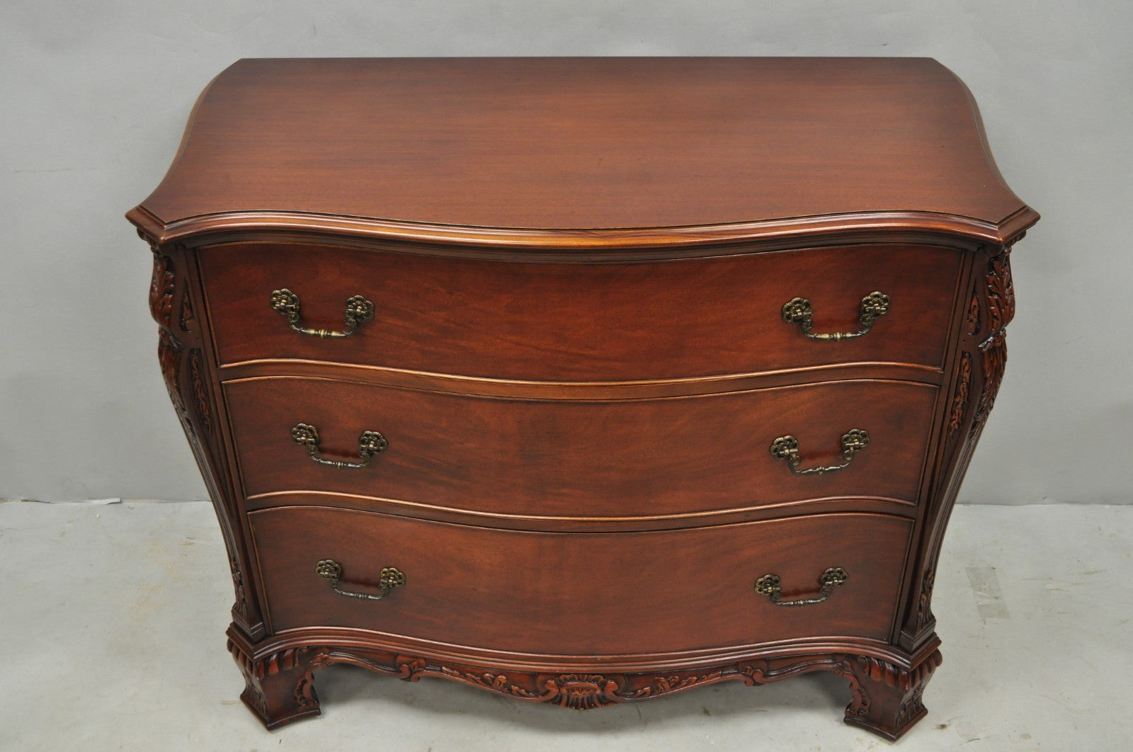 Vintage Georgian Mahogany Bow Front Server Chest Commode Dresser by John Stuart