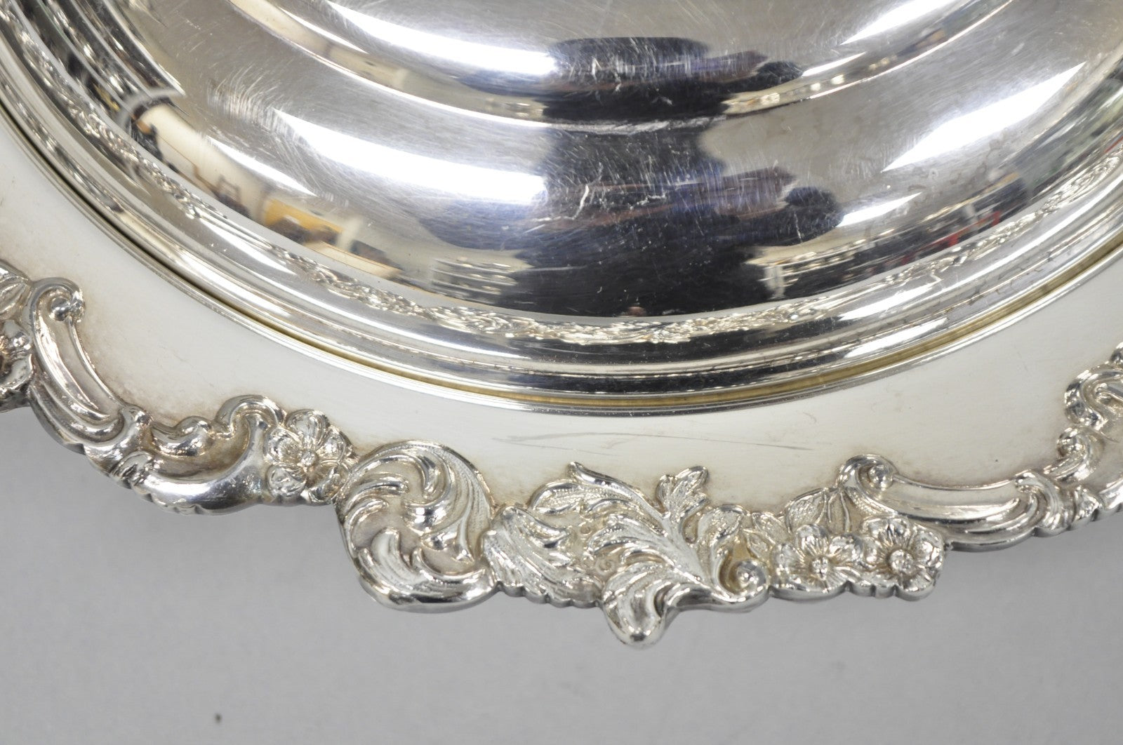 Vintage English Victorian Silver Plated Covered Chafing Dish Serving Platter