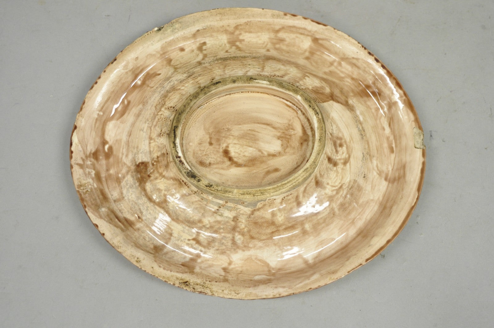 Antique Majolica Wheat Pineapple Glazed Ceramic Pottery Bread Platter Plate Dish