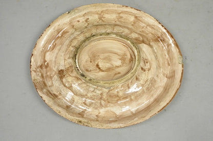 Antique Majolica Wheat Pineapple Glazed Ceramic Pottery Bread Platter Plate Dish
