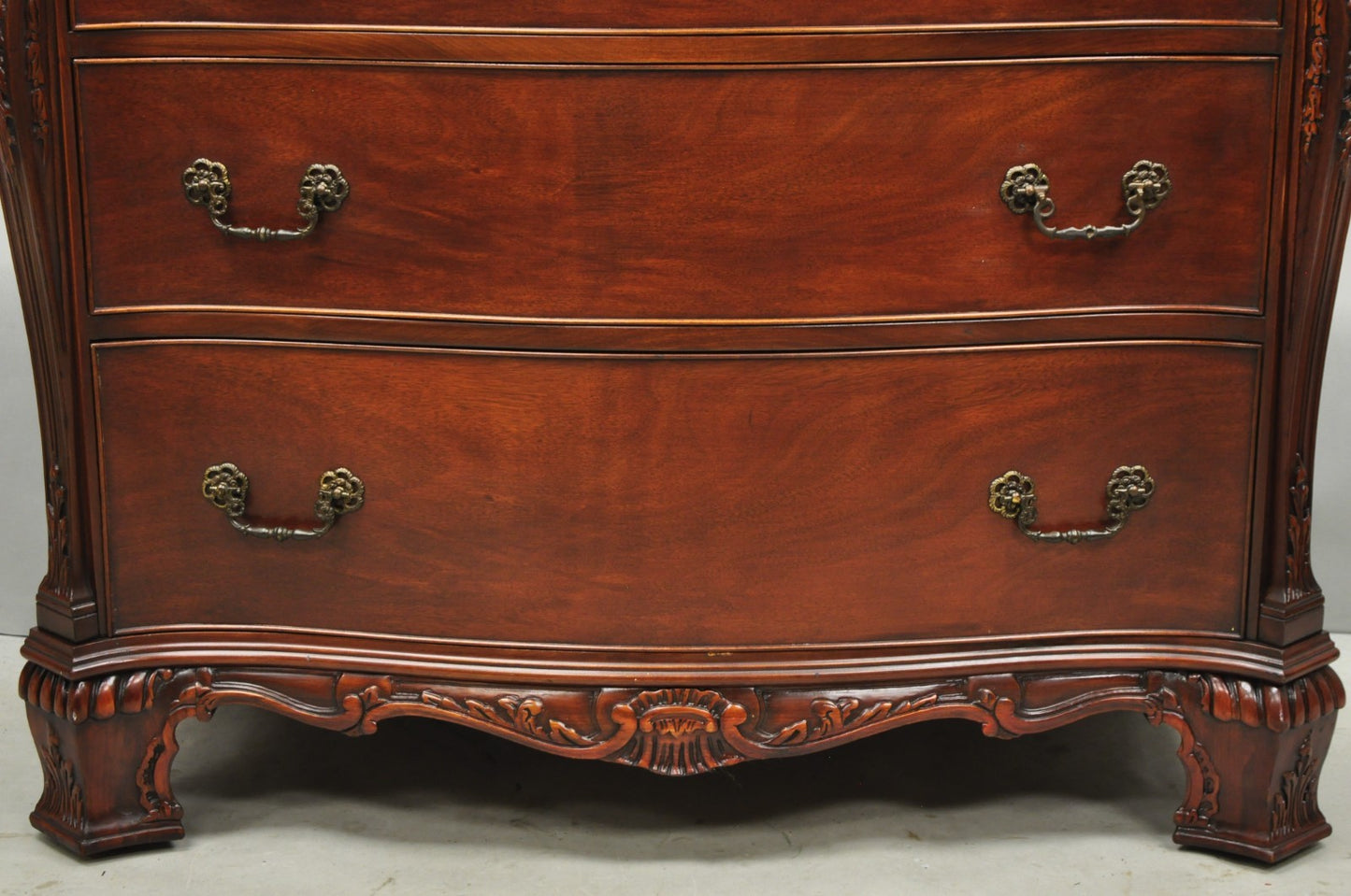 Vintage Georgian Mahogany Bow Front Server Chest Commode Dresser by John Stuart