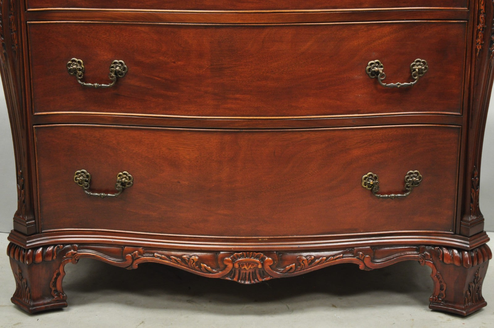 Vintage Georgian Mahogany Bow Front Server Chest Commode Dresser by John Stuart