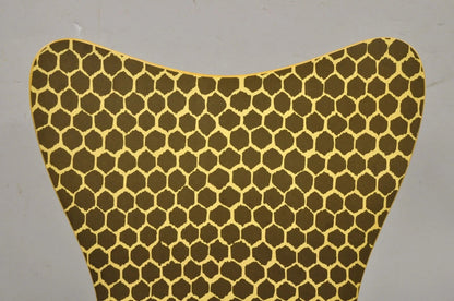 Modern Honeycomb Print Arne Jacobsen Series 7 Style Side Chairs - Set of 3