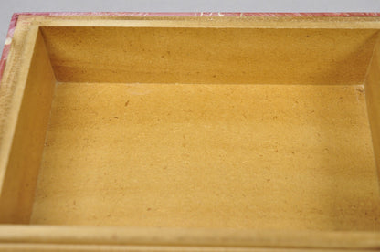 Modern Lava Marble Inlay Pink Coral Covered Jewelry Trinket Box by Current Home