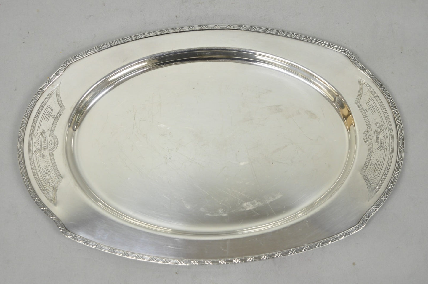 Vintage Victorian Benedict Hammer Craft 302 Silver Plated Harvest Serving Tray
