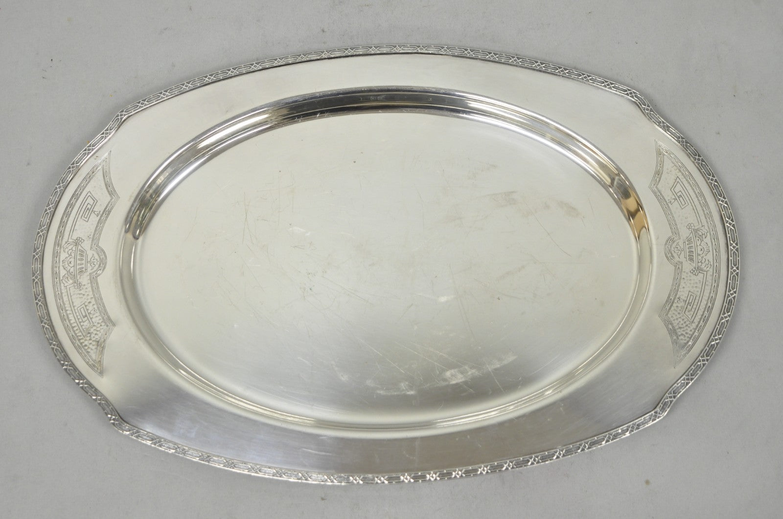 Vintage Victorian Benedict Hammer Craft 302 Silver Plated Harvest Serving Tray
