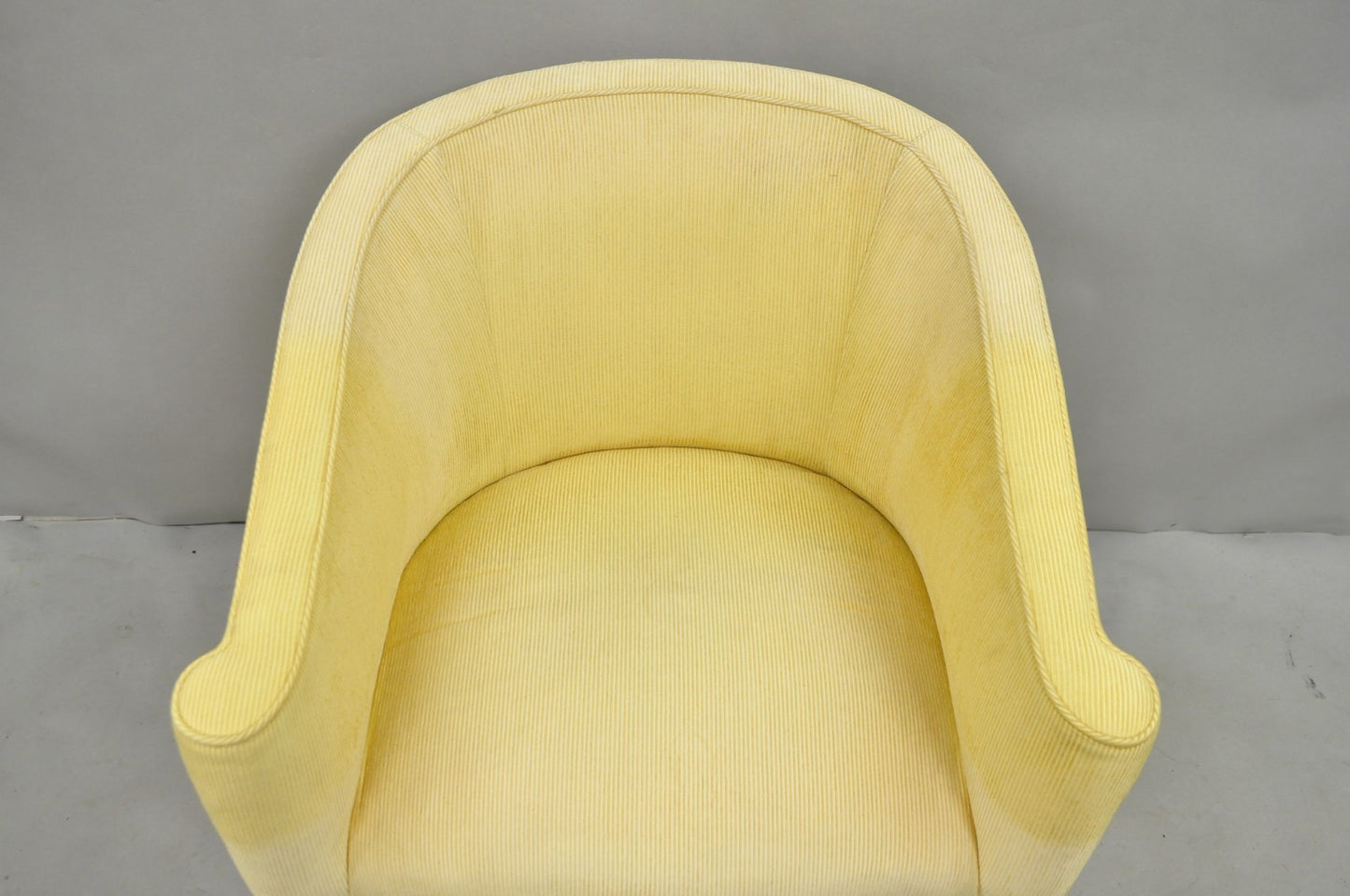 Vintage Faux Bamboo Hollywood Regency Barrel Back Club Lounge Chairs - a Pair