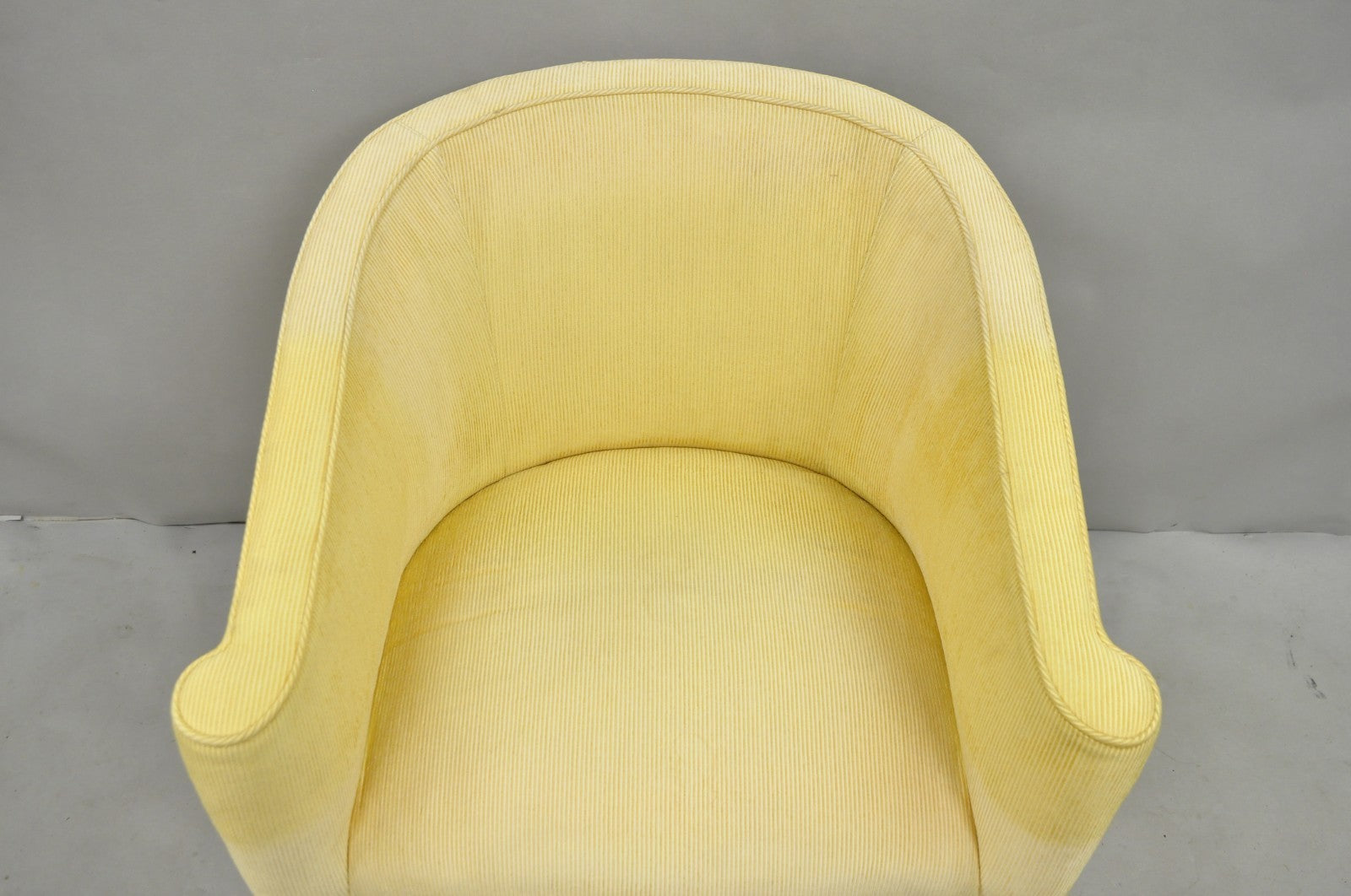 Vintage Faux Bamboo Hollywood Regency Barrel Back Club Lounge Chairs - a Pair