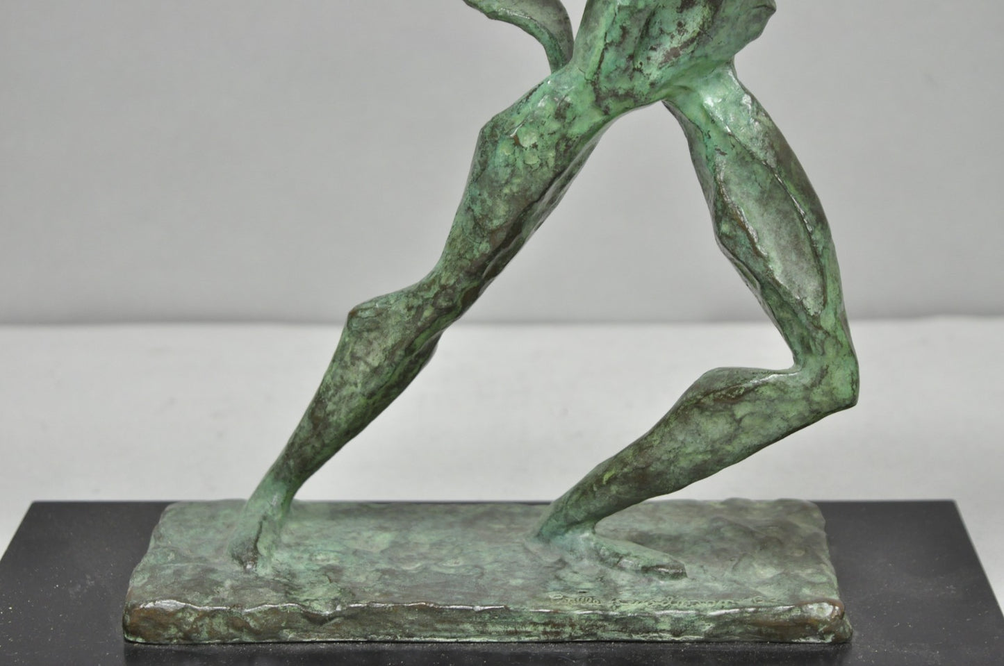 Estelle Goodman Brutalist Mid Century Modern Bronze Dancing Man Sculpture