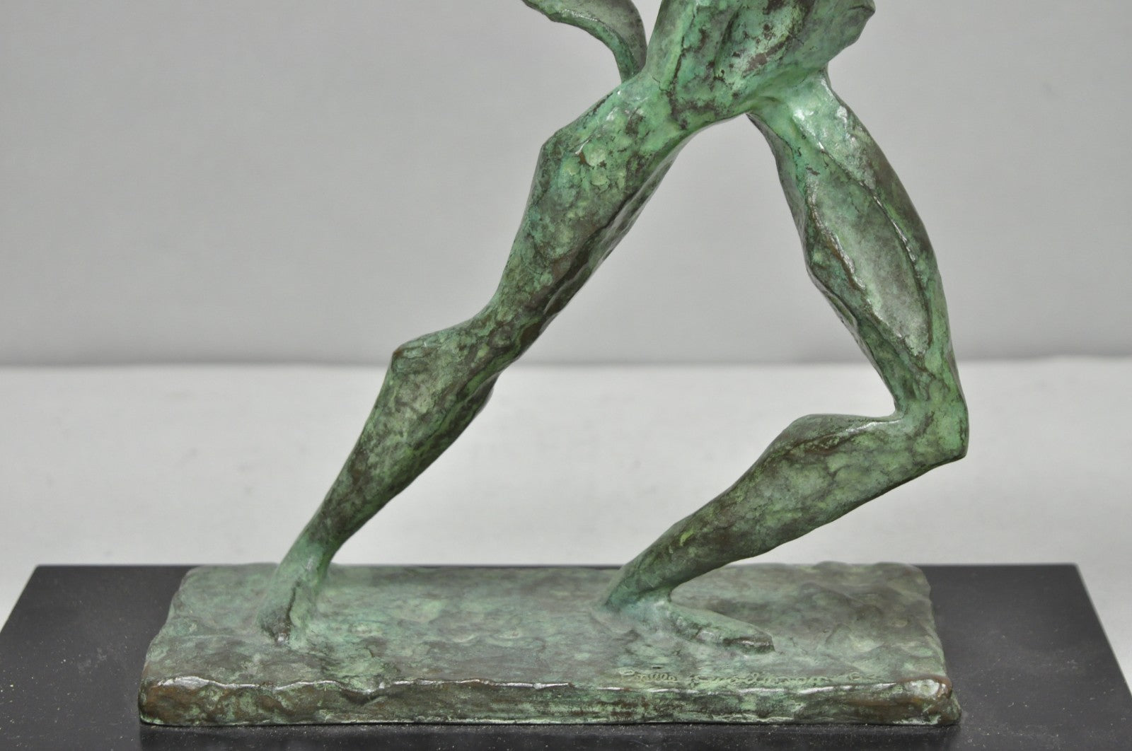 Estelle Goodman Brutalist Mid Century Modern Bronze Dancing Man Sculpture