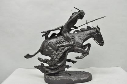 Frederic Remington "Cheyenne" Lost Wax Cast Bronze Native American Sculpture