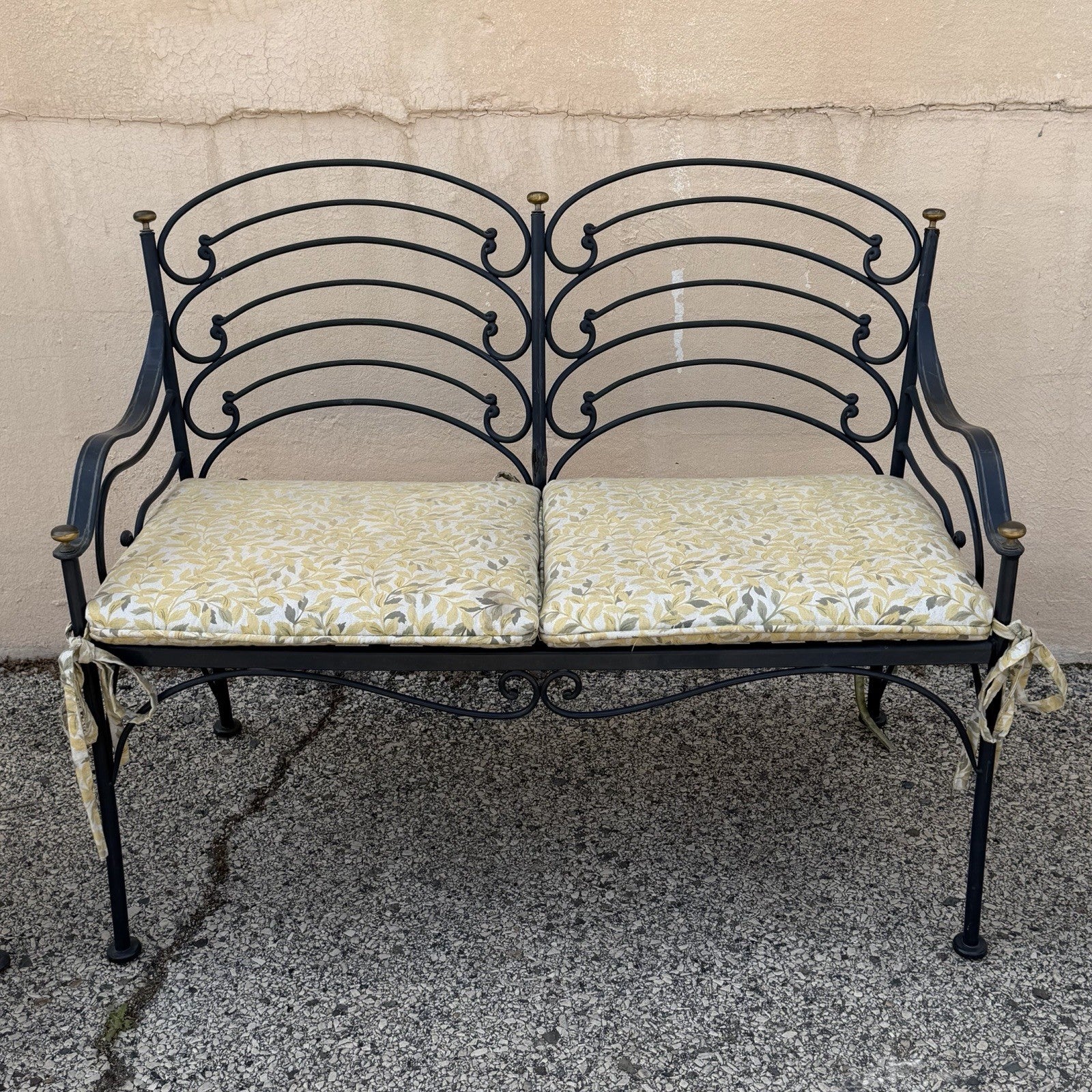 Contemporary Scrolling Wrought Iron Patio Loveseat & Arm Chair Set - 4 pcs