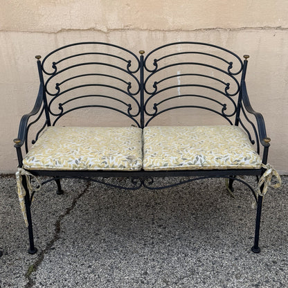 Contemporary Scrolling Wrought Iron Patio Loveseat & Arm Chair Set - 4 pcs