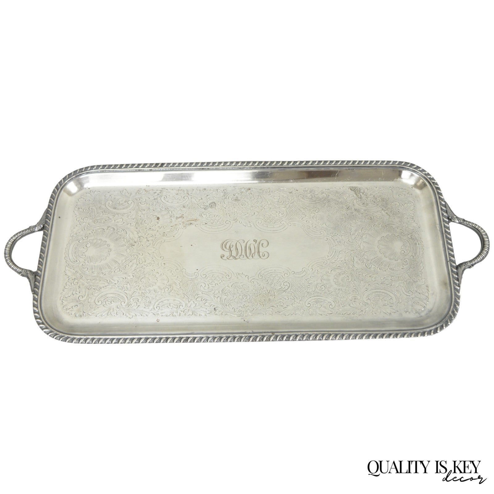 Vintage Black Starr & Gorham Silver Plated Narrow Serving Platter Bar Tray