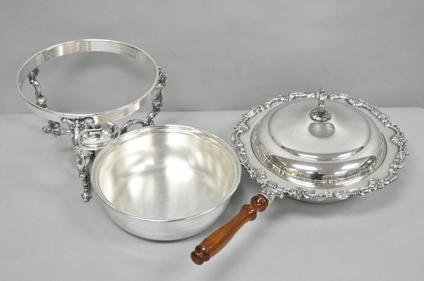 Vintage Sheffield Victorian Silver Plated Large Warmer Chafing Serving Dish
