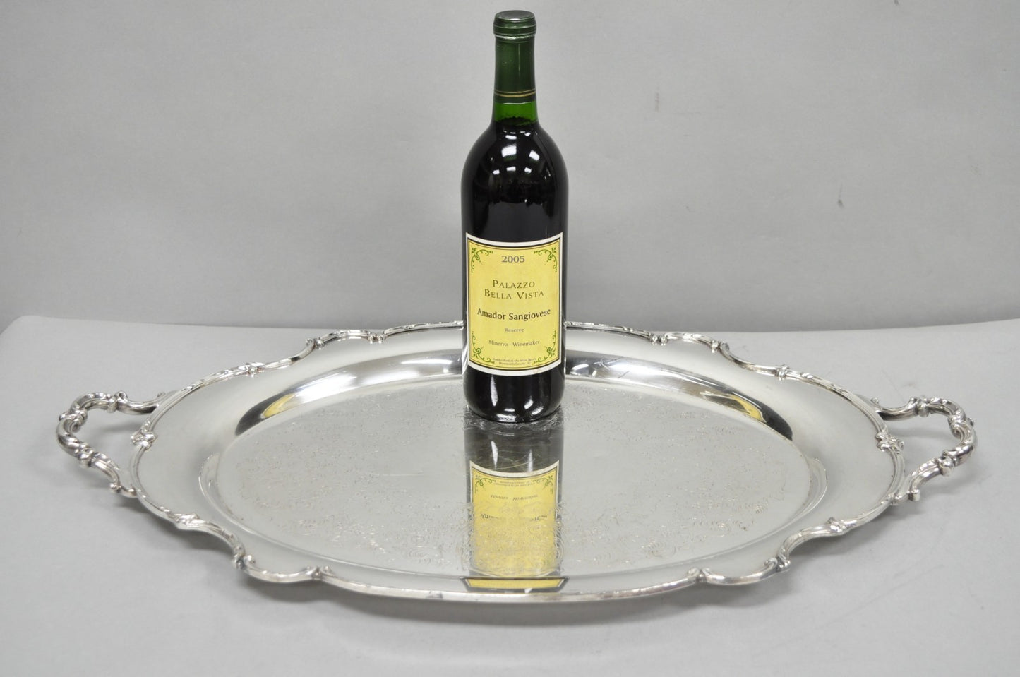Vintage 1847 Rogers Bros "Reflection" Silver Plated Oval Serving Platter Tray
