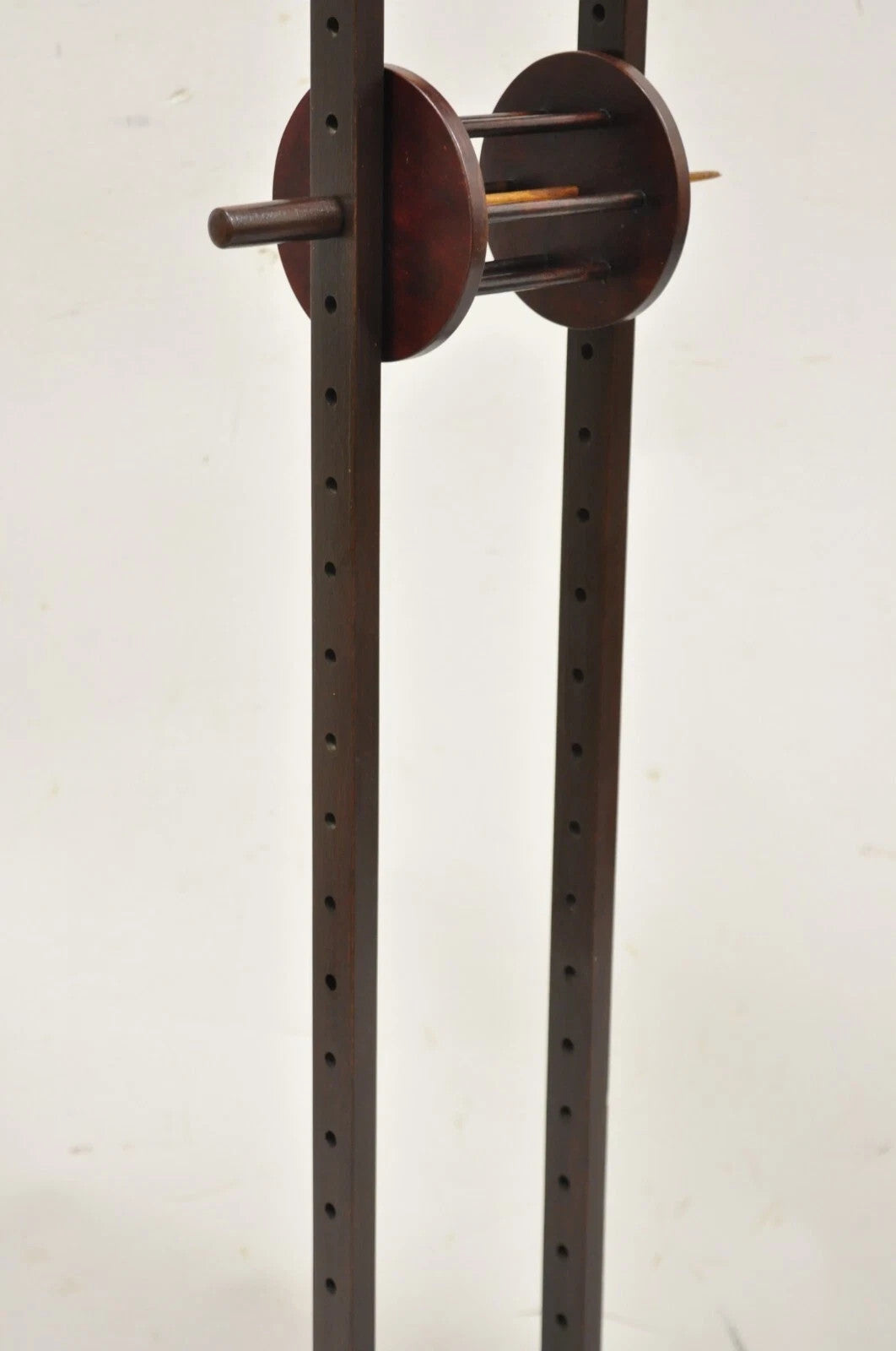 Antique American Primitive Mahogany Handmade Wool Winder Spool Thread Stand
