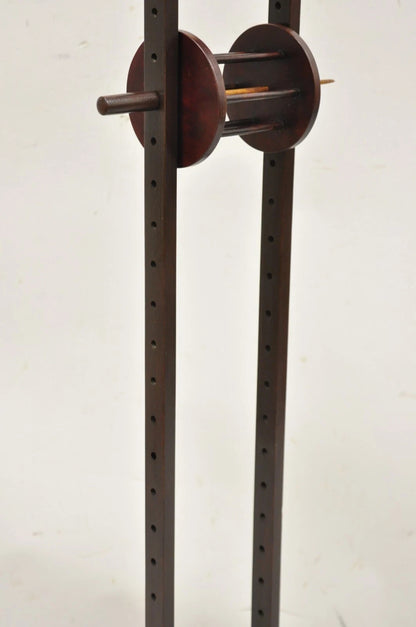 Antique American Primitive Mahogany Handmade Wool Winder Spool Thread Stand