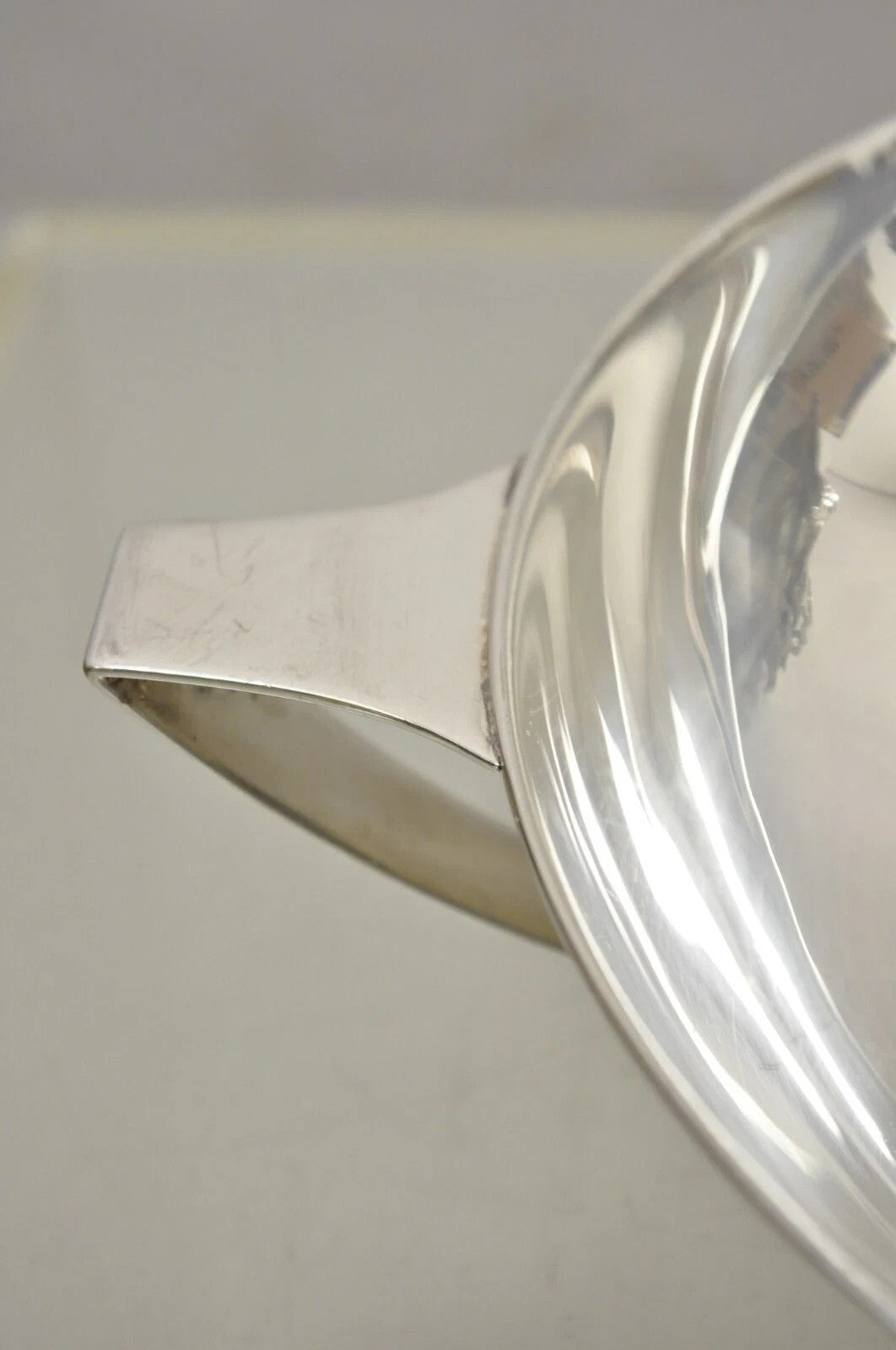 L.B.S. Co. English Sheffield Round Silver Plated Twin Handle Shallow Bowl Dish